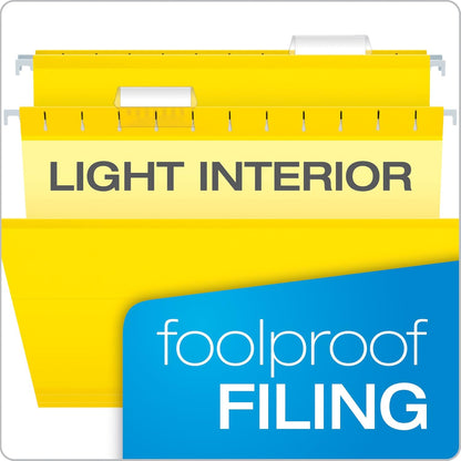 Pendaflex Reinforced Hanging File Folders, Letter Size, Bright Green, 1/5 Cut, 25/BX (4152 1/5 BGR)