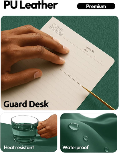 YSAGi Leather Desk Pad Protector, Large Mouse Pad, Non-Slip PU Leather Desk Blotter, Waterproof Writing Pad for Office and Home (31.5" x 15.8", Eggshell) - Colors B