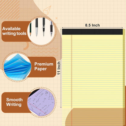 Legal Pads 8.5 X11, Narrow Ruled Notepads, 2 Pack, 50 Sheet/Pad, White Legal Pads, Tear Off Notepad, Perforated Writing Pad, Notebook Paper College Ruled, Notepads for Office Home School, Notepad