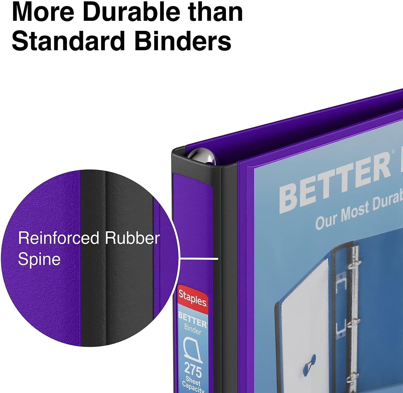 Staples Better Binder 2-Inch D-Ring View Binder, Reinforced Spine, Holds Up to 540 Sheets, Teal, for Office & School
