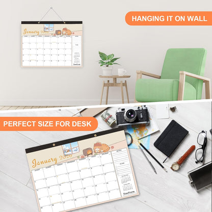 24 Month Desk Calendar 2026-2027, Runs from January 2026 to December 2027, Large 17"x12" Desktop/Wall Monthly Calendar, 2 Year Academic Calendar with Note & To Do for Home, School or office