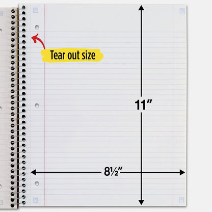 Five Star Spiral Notebook + Study App, 3 Subject, College Ruled Paper, 8-1/2" x 11", 150 Sheets, Fights Ink Bleed, Water Resistant Cover, Amethyst Purple (38746)
