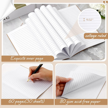 Harloon A5 Composition Notebook Journals 8 x 5.75 in College Ruled Kraft Notebooks with Rainbow Spines Small Lined Composition Book for Office Home(Bright Color,24 Pcs)
