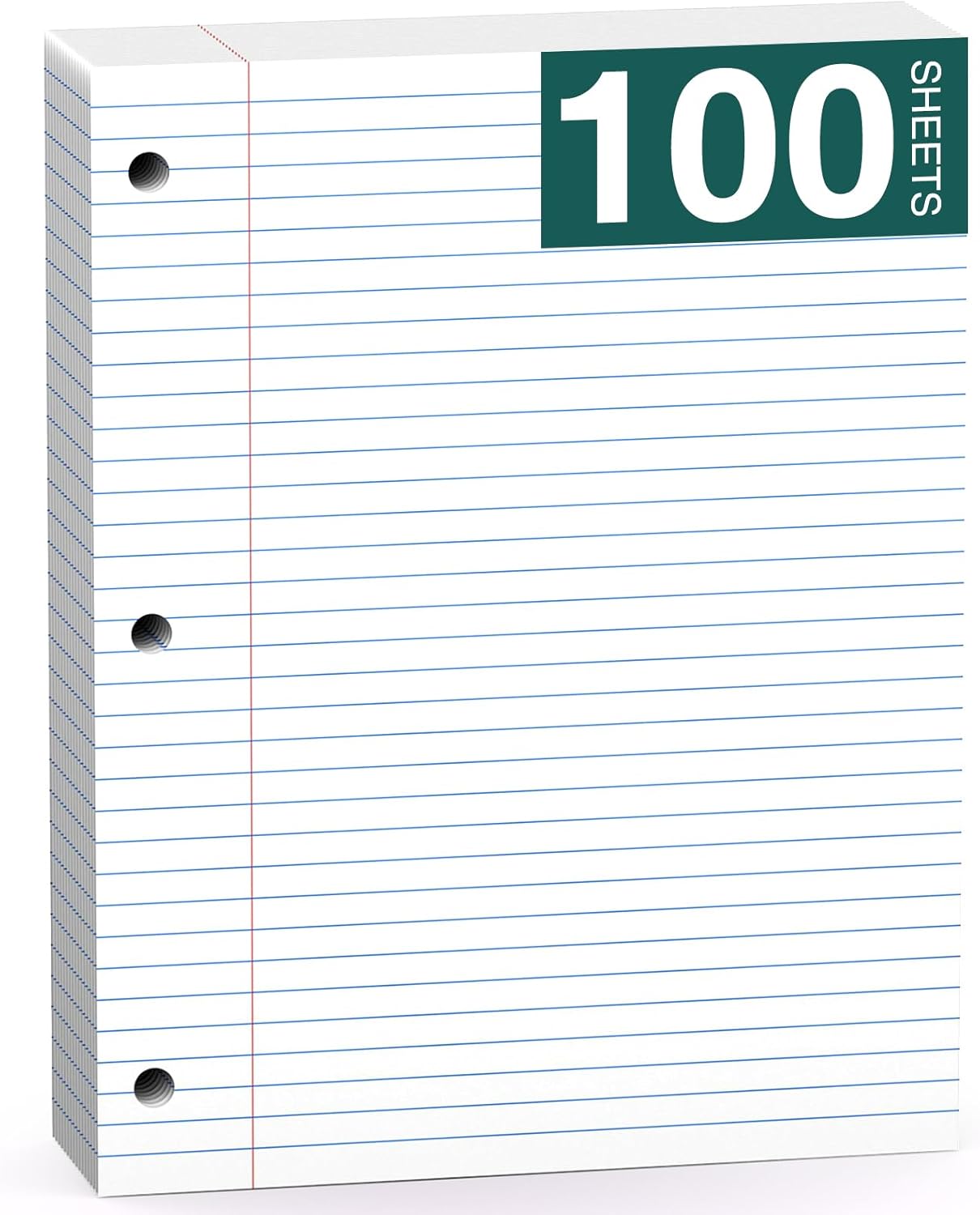 Note Pads 8 X 10.5 Loose Leaf Paper, 120Sheets, 3 Hole Punched Lined Paper, College Ruled 8 X 10.5 Notebooks, 10-1/2" X 8 Binder Writing Pads, Filler Paper For Engineering, Office, School Supplies