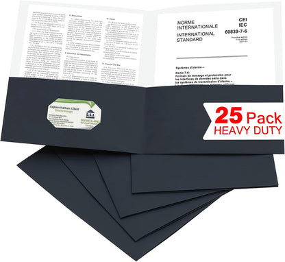 Zzrywuty 50 Packs Two Pocket File Folders with Business Card Slot,Textured Paper,Letter Size,Holds 100 Plus Sheets for School,Office,Business,Royal Blue