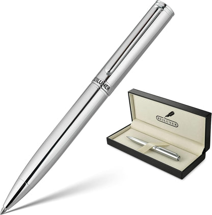 BEILUNER Luxury Gel Pen with 24K Gold Finish, Black Piano Lacquer, Luxury Grade Craftsmanship, Best Pen Gift Set for Men and Women, Professional, Executive, Office, Retractable Nice Pens