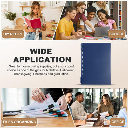 PATIKIL 12 Pack Binding Covers, A5(8.4x5.7 Inch) 22 Mil Plastic Notebook Covers Sheets with Binding Comb for Book Report Presentation, Light Blue