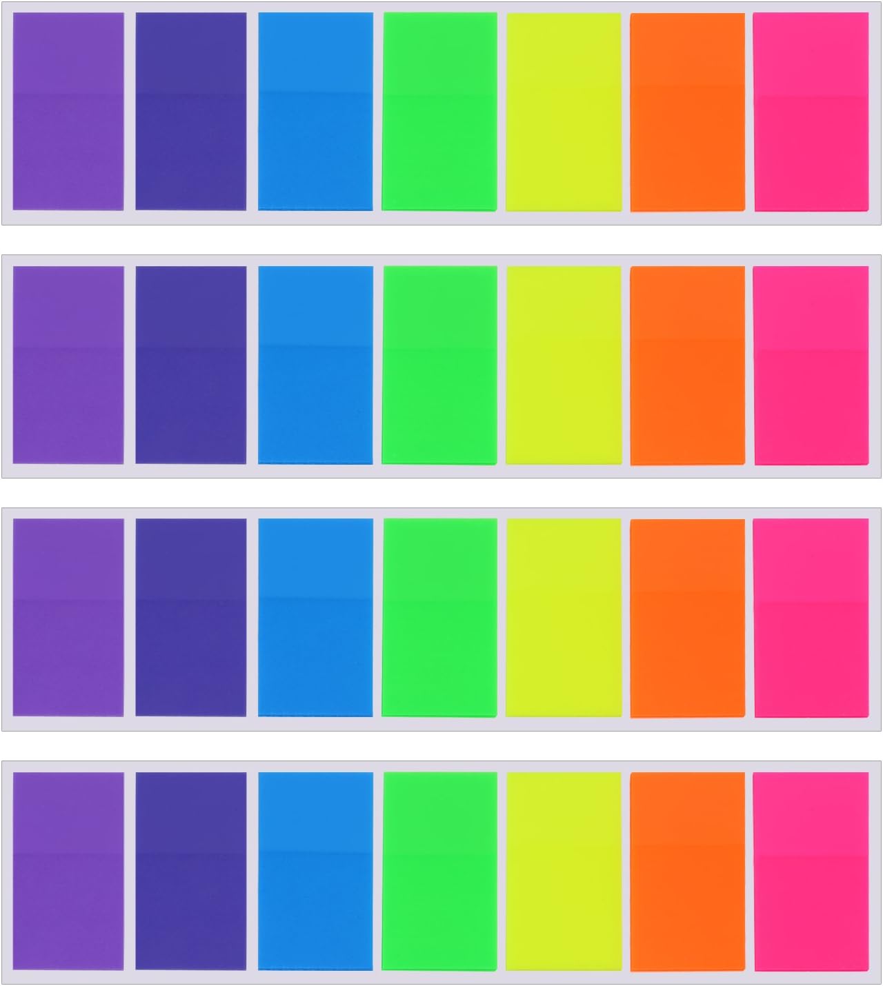 Pangda 560 Sheets Sticky Index Tabs Transparent Sticky Page Markers Flags Index Tabs Notes Tab Stickers Writable Labels Text Highlighter Strips, 20 x 45 mm, 4 Sets, 7 Colors