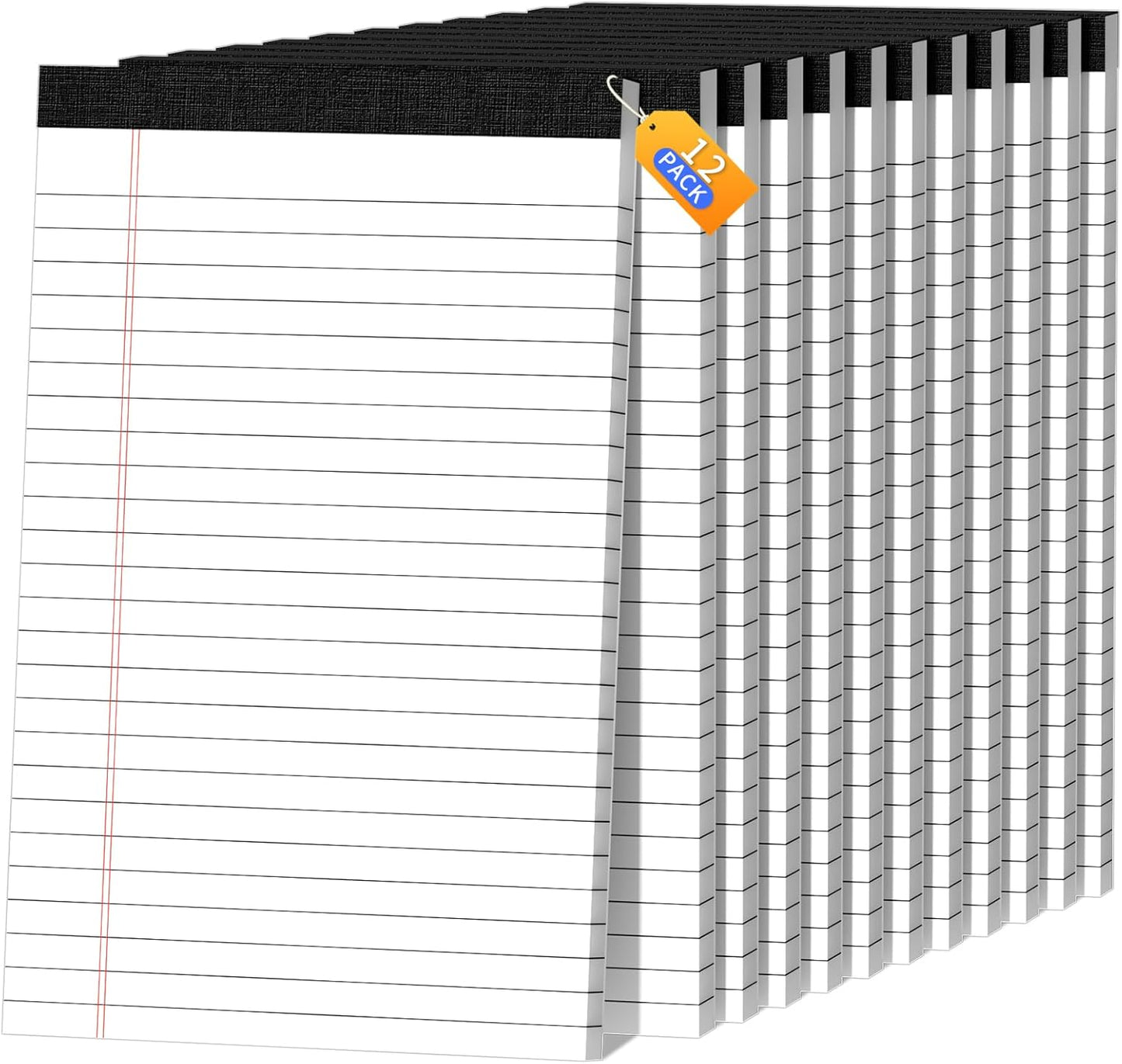 5x8 Legal Pads Writing Pad Note Pads, 8 Pack College Ruled Lined Paper Pad, White Perforated Notebook, Premium Notepads for School Office Home, 30 Sheets/Pack