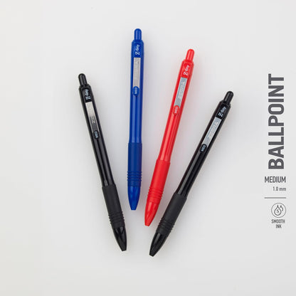 Zebra Pen Z-Grip Retractable Ballpoint Pen, Smooth-Flowing Black Ink, 1.0mm Medium Point, School & Office Supplies, Ideal for Note-Taking, Journal and Planner Use, 18-Pack (22218)