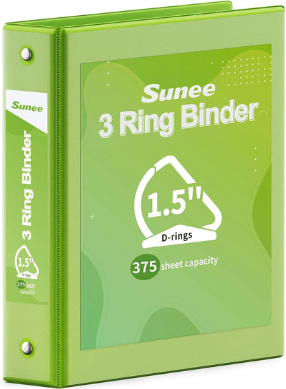 SUNEE 3 Ring Binder 2 Inch, Clear View Binder Three Ring PVC-Free (Fit 8.5x11 Inches) for School or Office Supplies, Light Purple, 1 Pack