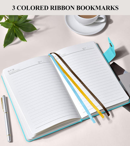 PAIBAS A5 Leather Journal Notebook, 365 Pages Thick Hardcover Lined Journal for Men & Women, Medium 5.9" x 8.4" College Ruled Notebooks for Work, School, Travel, Business,Note Taking,Writing Diary