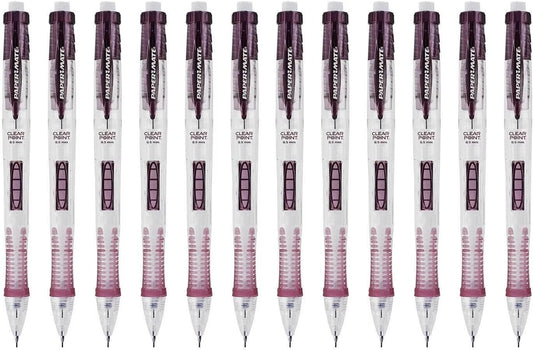 Paper Mate Clear Point Mechanical Pencil, 0.5mm, Rose Red Barrel, 12-Count