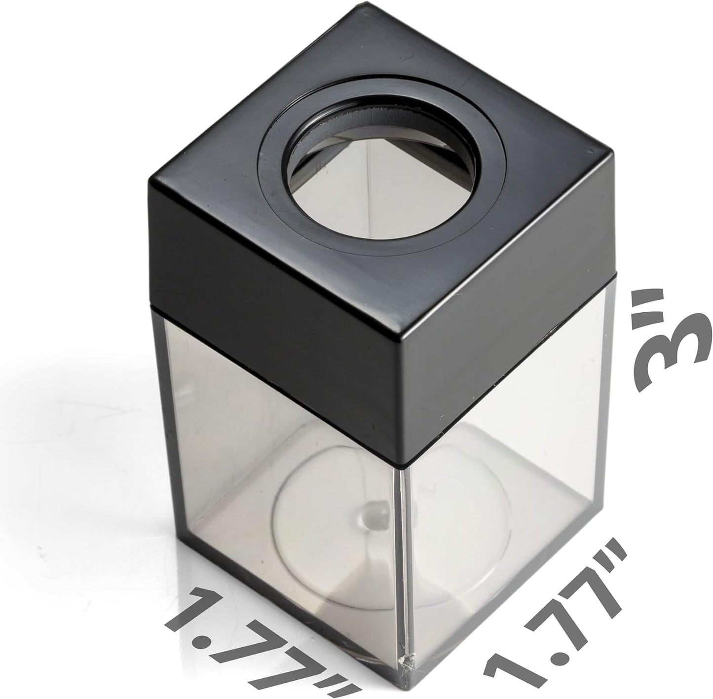 Officemate Small Clip Dispenser with Magnetic Top, Clear/Black (93687)