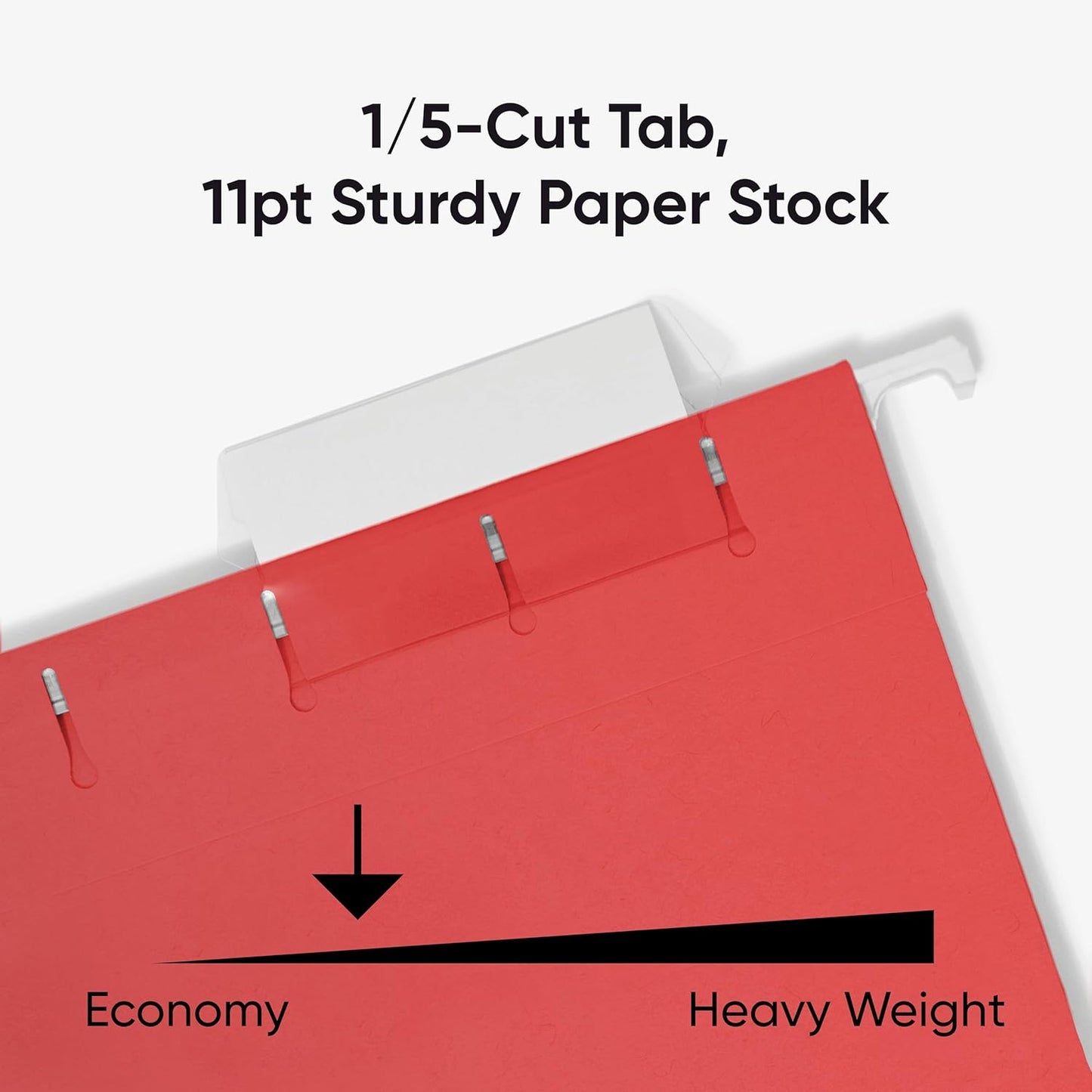 Smead Standard Hanging File Folders, 25 Count, Assorted Primaries, 1/5-Cut Adjustable Tabs, Letter Size (64059)