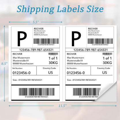 SJPACK 1000 Half Sheet Self Adhesive Shipping Labels, 8.5" x 5.5" Address Labels for Laser & Inkjet Printers(1000 labels-500 Sheet)