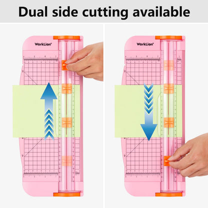 WORKLION Paper Cutter - A4 Paper Craft Cutter with Security Blade for Cut Gift Card, Coupon, Label, Cardstock, Photo, 12 inch Black Office Paper Trimmer