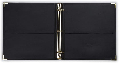 Samsill Classic Collection Leather 3 Ring Binder, Executive Presentation Portfolio, 0.5 Inch (Holds 100 Sheets), Brass Round Ring, Burgundy