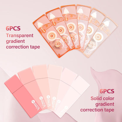 Unjoo White Correction Tape, Easy To Use Cute Applicator for Instant Corrections, For school, Office Workers (Gradient Purple, 5M/196" x 0.2",12pack)