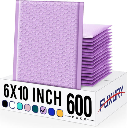Fuxury Bubble Mailer 6x10" 100 Pack White Bubble Mailers Usable Size 6x9" Self Seal Padded Mailing Envelopes Opaque Bubble Padded Mailer for Small Business Mailing Jewelry Makeup Small Items