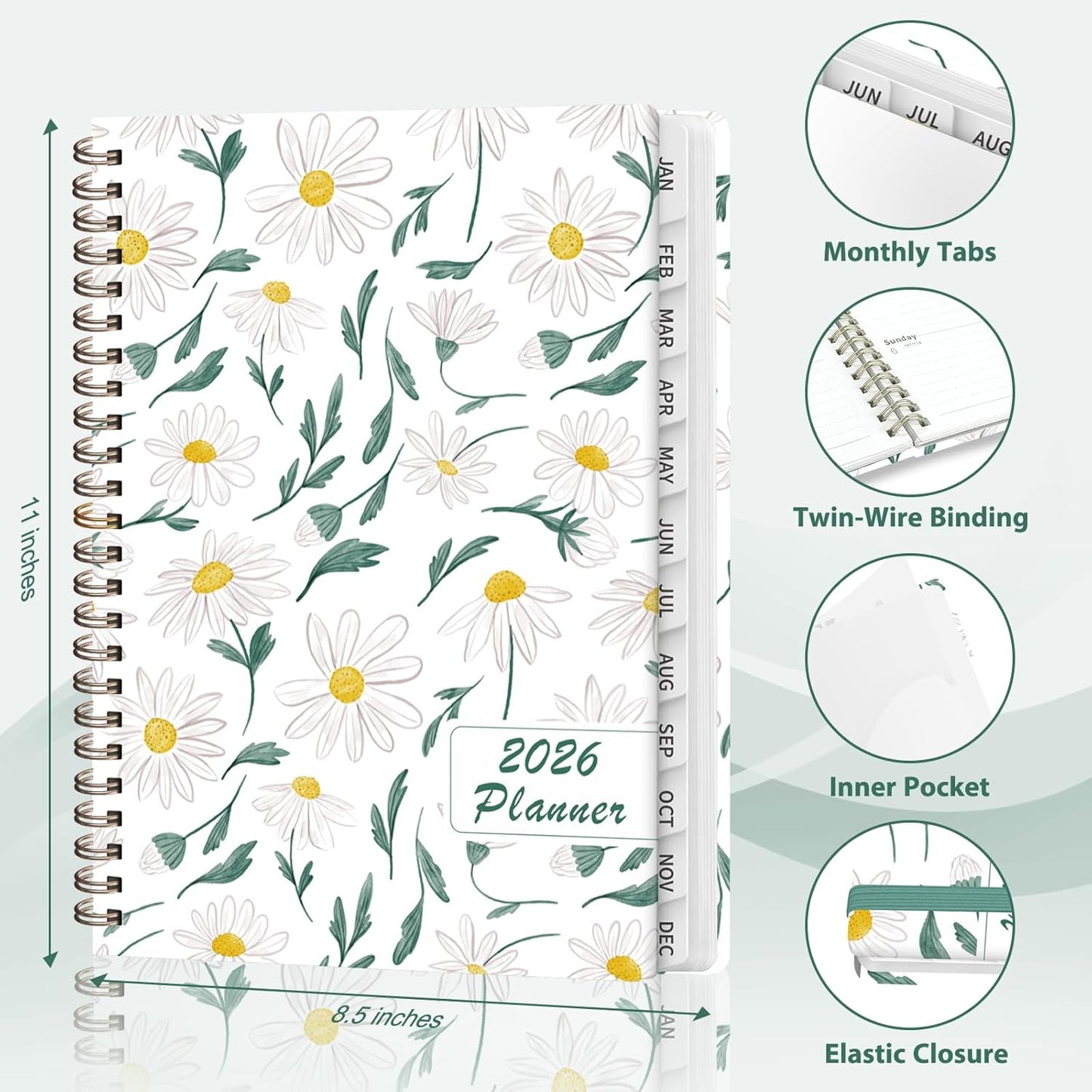 Planner 2026-2027, Weekly and Monthly Academic Year Calendar Planner, July 2026 - June 2027, Daily Agenda Book for Office School Supplies, A5(6.3'' x 8.5'')