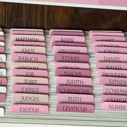 Thinkor- Repositionable Bible Tabs, 66 Pink Theme Laminated Tabs for Women, Thinkor for Study Bible