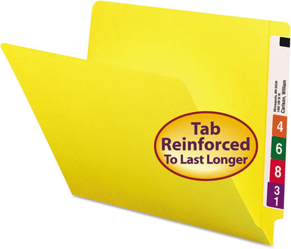 Smead End Tab File Folder, Shelf-Master Reinforced Straight-Cut Tab, Letter Size, Green, 100 per Box (25110)
