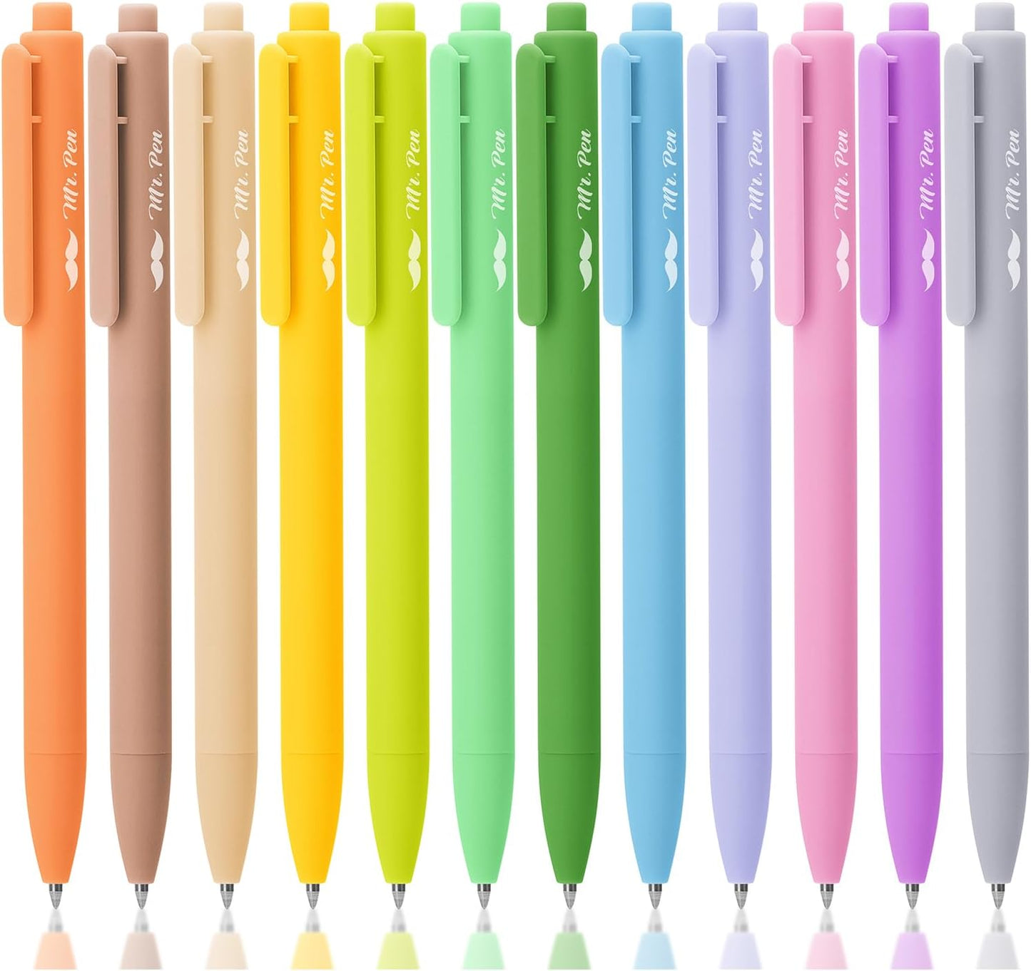Mr. Pen- Retractable Gel Pens, 12 Pack, Colorful Ink, Fine Point 0.7mm, Fast Dry, Smooth Writing, Cute Pens for Drawing, Writing Planner and School Supplies