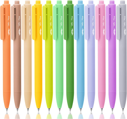 Mr. Pen- Retractable Gel Pens, 12 Pack, Colorful Ink, Fine Point 0.7mm, Fast Dry, Smooth Writing, Cute Pens for Drawing, Writing Planner and School Supplies