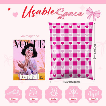 Metronic Cute Poly Mailers 10x13" 50pc Small Shipping Bags, Strong Adhesive Mailers Poly Bags for Business, Waterproof Mailing Envelopes for Packing Shipping Clothes Gifts, Gradient BluePink