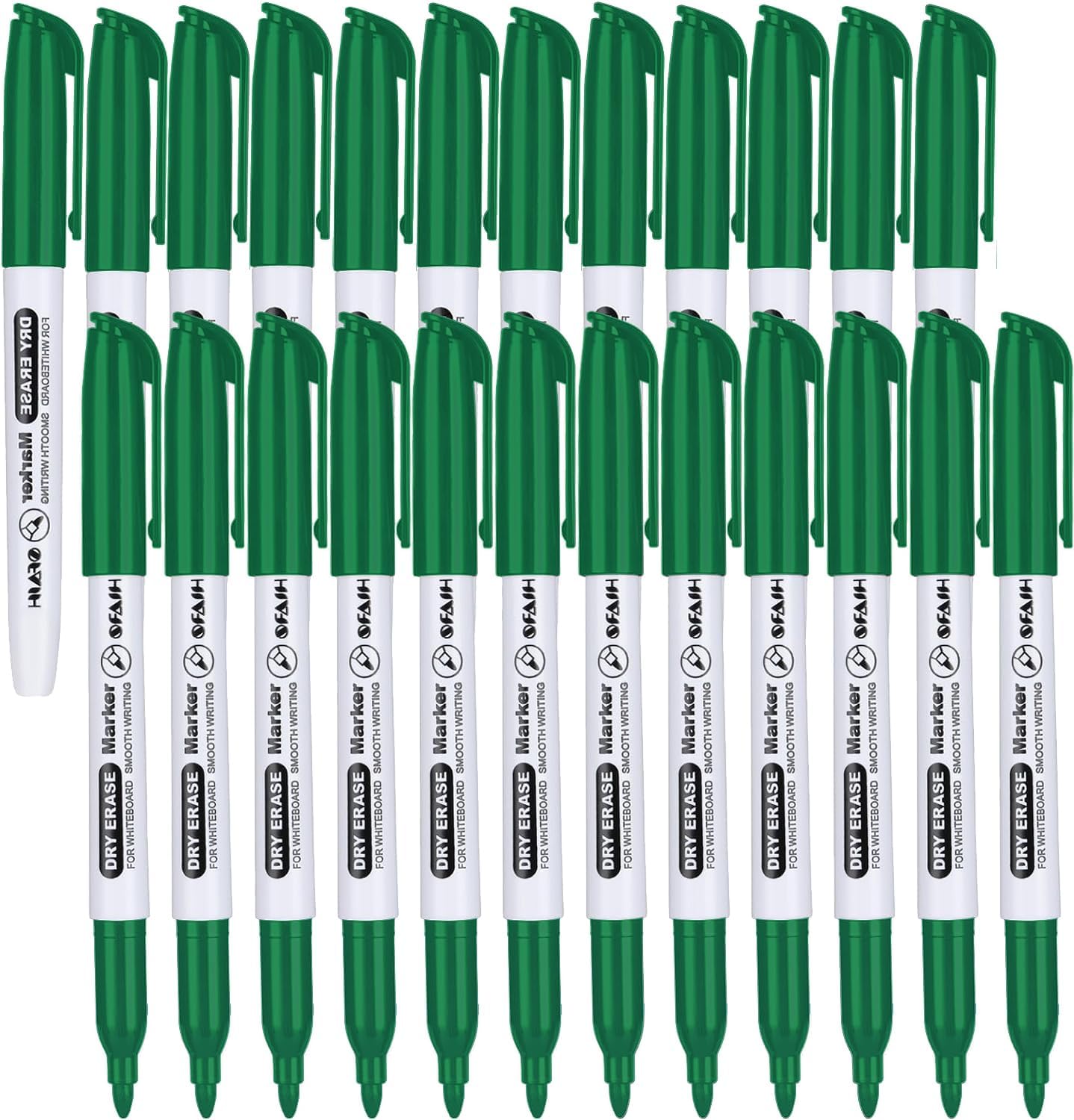 SFAIH Fine Tip Dry Erase Markers - 24 Pack Black Whiteboard Erasable Markers Bulk for Kids Adults, Ideal for Classroom School Office Home Use on White Board, Non-Toxic Easy Clean