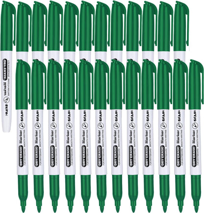 SFAIH Fine Tip Dry Erase Markers - 24 Pack Black Whiteboard Erasable Markers Bulk for Kids Adults, Ideal for Classroom School Office Home Use on White Board, Non-Toxic Easy Clean