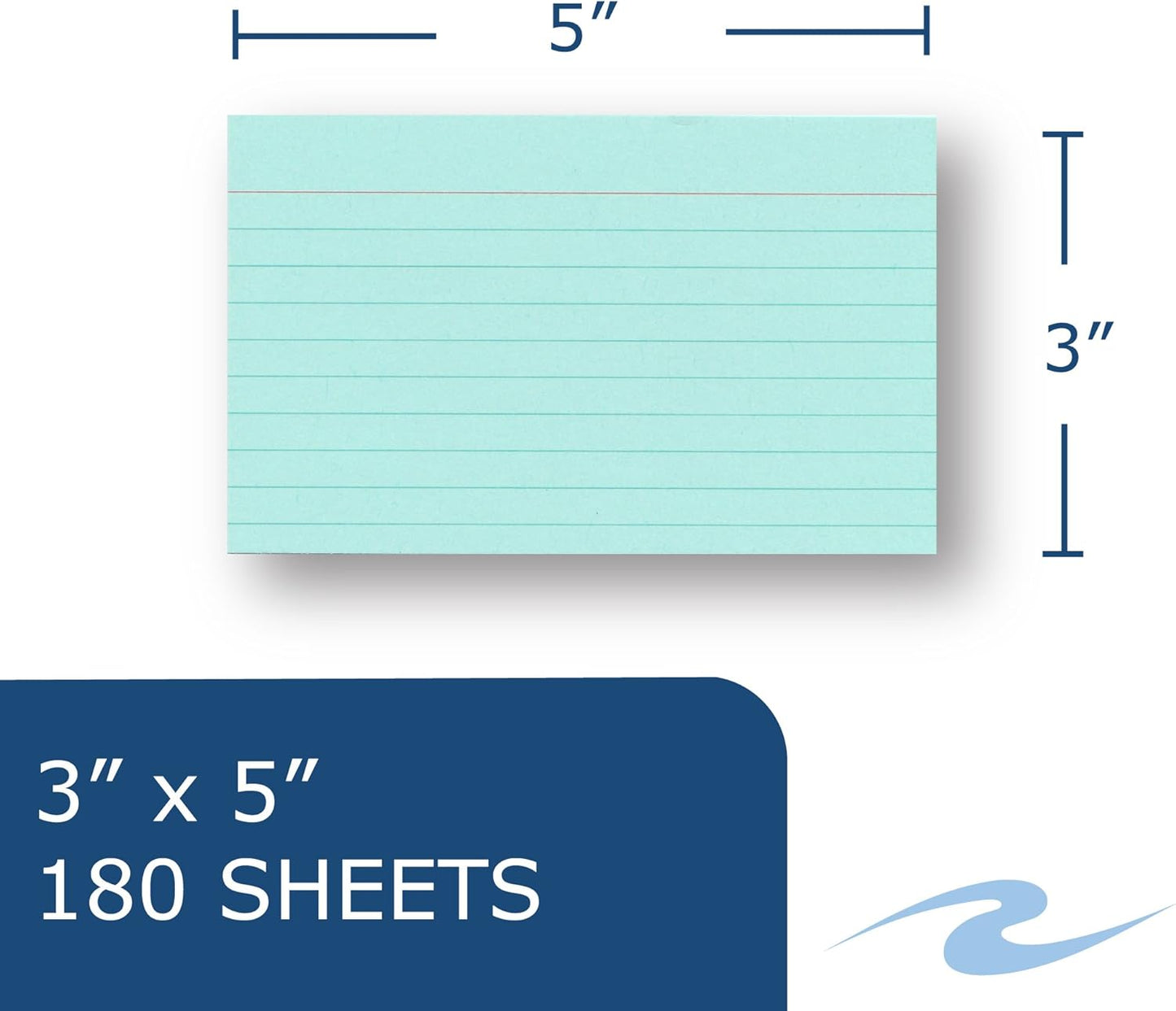 Roaring Spring Mini Index Cards 3"x2.5", 200 Count, 100# White Single Sided Ruled Paper, In Convent Tray Holder, Blank on Back (Pack of 1)