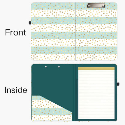 Hongri Clipboard Folio with Refillable Lined Notepad and Interior Storage Pocket for Students, Classroom, Office, Women, Man, Cute Custom Pattern, Size 12.8 x 9.2 in, Classic Flower