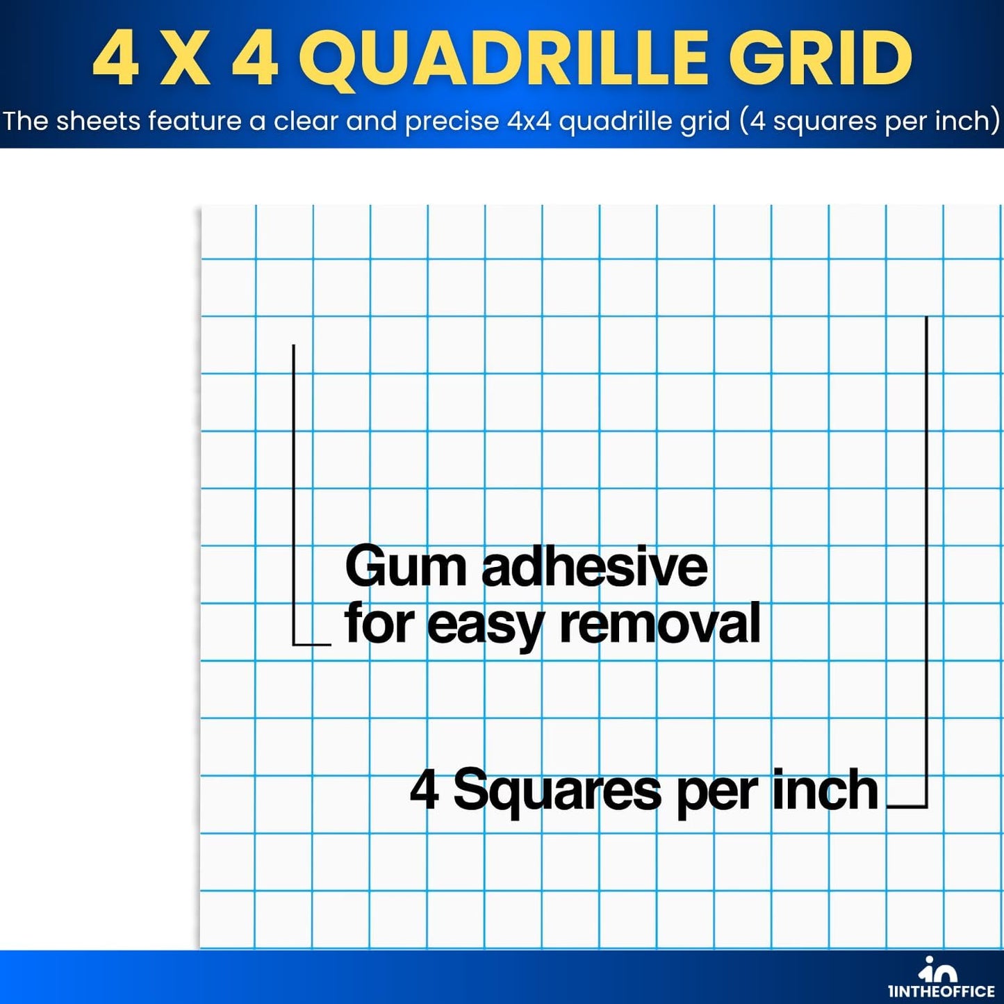 1InTheOffice Graph Paper Pads, Quadrille Ruled Writing Pad White Economy, 8 1/2" x 11 3/4" - 12/Pack