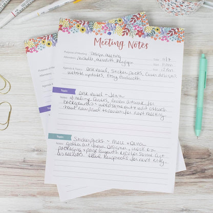 bloom daily planners Horizontal Weekly Tear-Off To Do List Planning Pad - Undated Notepad Organizer & Healthy Habit Tracker - 8.5” x 11” - Floral