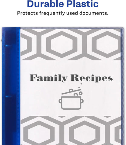 Avery Flexible View 3 Ring Binder, 1 Inch Round Rings, 1 Blue Binder (17675)