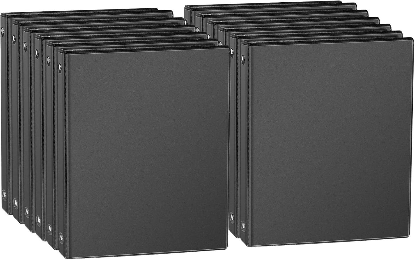 CIXILDTS 0.5-inch Round Ring Binder, Durable 1/2" 3 Ring Binder Fit Letter Size Paper, Presentation View Binders, White,12-Pack