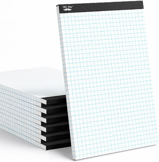 Mr. Pen- Graph Paper, 12 Pack, 55 Sheets/Pack, 8.5"x11", 4x4 (4 Squares Per Inch), Math Graph Paper Pad, Computation Pads Bulk