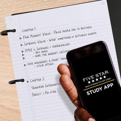 Five Star Flex Refillable Notebook + Study App 1 Inch O-Rings Binder with Pockets Tabs and Dividers, 220 Sheet Capacity, Includes 60 Sheets 8.5" x 11" College Ruled Paper, Prom Pink (293280R)