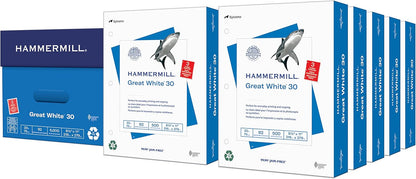 Hammermill Printer Paper, Great White 30% Recycled Paper, 8.5 x 11 - 3 Ream (1,500 Sheets) - 92 Bright, Made in the USA