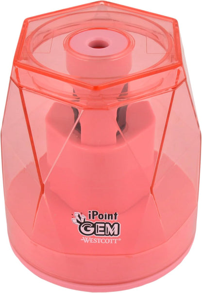 Westcott iPoint® GEM Battery Pencil Sharpener, Neon Green (00577)