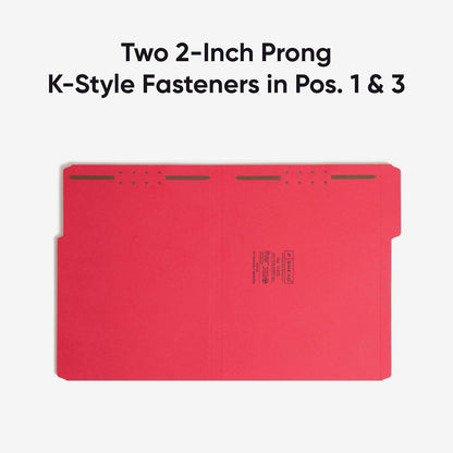 Smead Fastener File Folders, Reinforced 1/3-Cut Tabs, 2 Fasteners, Letter Size, Blue, 50 per Box (12040)