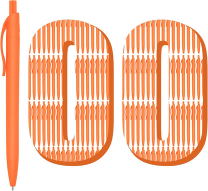 Deegtran 100 Pack No Bleed Black Barrel Click Pens, Wholesale Retractable Ballpoint, Medium Point, Smooth Ink, 1.0MM Black Ink