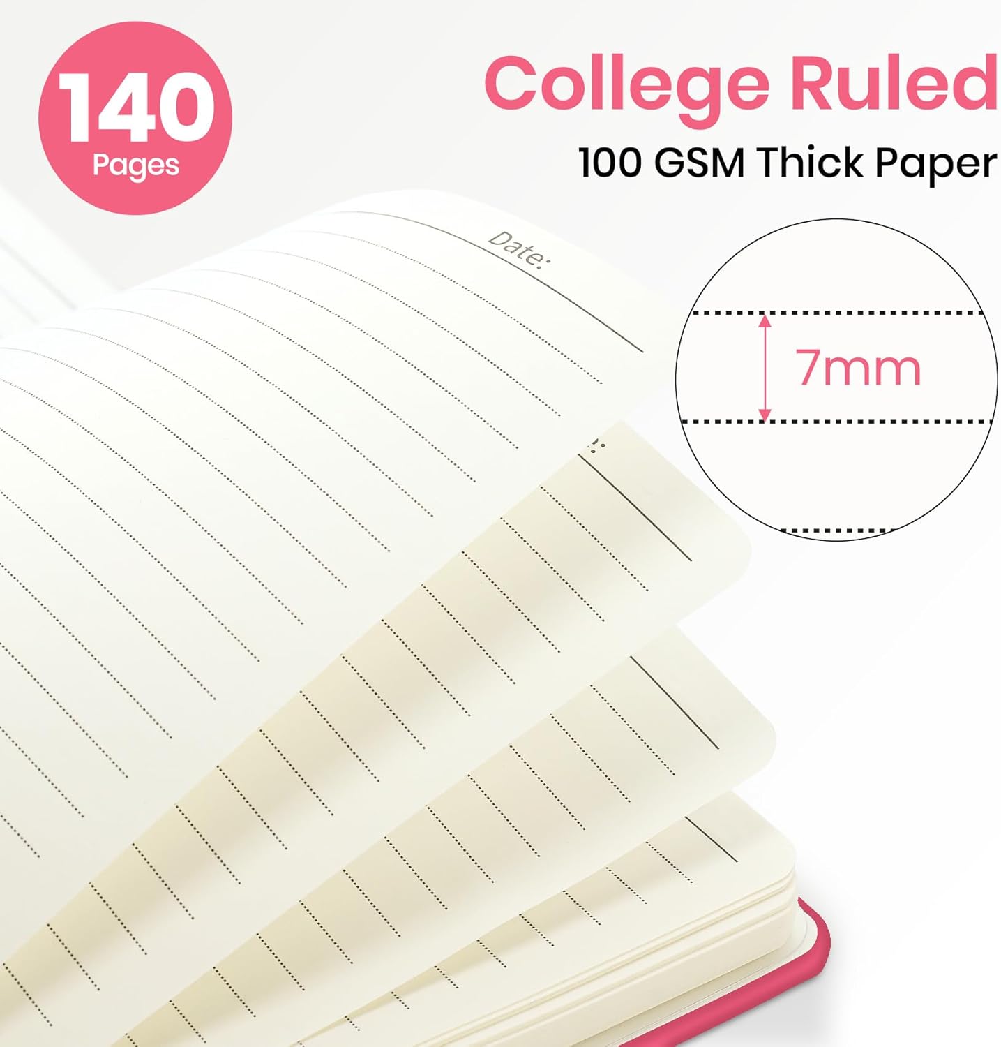 ZOTIA Lined Spiral Journal Notebook for Women, A5 College Ruled Journals for Writing, Hardcover Notebooks for Work, Note taking and Office School Supplies,140 Pages - Yellow