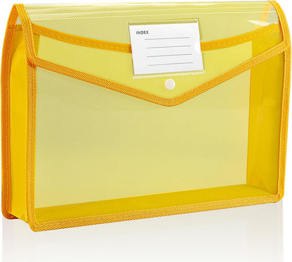 Plastic Expanding File Folder, Folders for Documents, Transparent Envelopes with Elastic Closure, File Folder Organizer Holder, Large Capacity, Fit Letter/A4 Size (2Pcs)