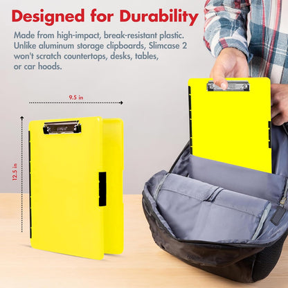 Dexas Slimcase 2 Plastic Clipboard with Storage and Side Opening, Black, Office Supplies Clipboards to Organize, Carry and Store, A4 Holder, Style and Functionality Nursing Clipboards