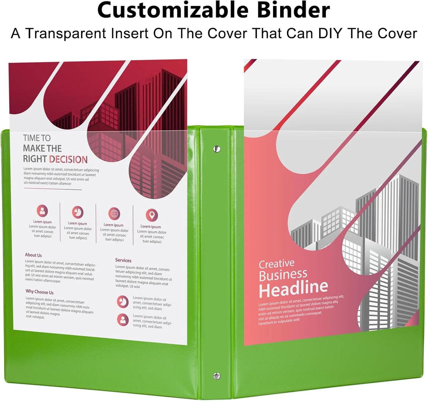 CIXILDTS 1-Inch Round Ring Binders, Standard 3 Ring Binder Fit Letter Size Paper, Presentation View Binders, 6 Packs, Assorted
