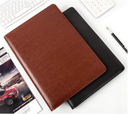 WAVEYU Resume Portfolio Folder, Padfolio Clipboard, Writing Portfolio Leather Clipboard with Cover for Legal Pad Holder Letter Size A4 for Business Conference Notepad Clip Boards, Purple