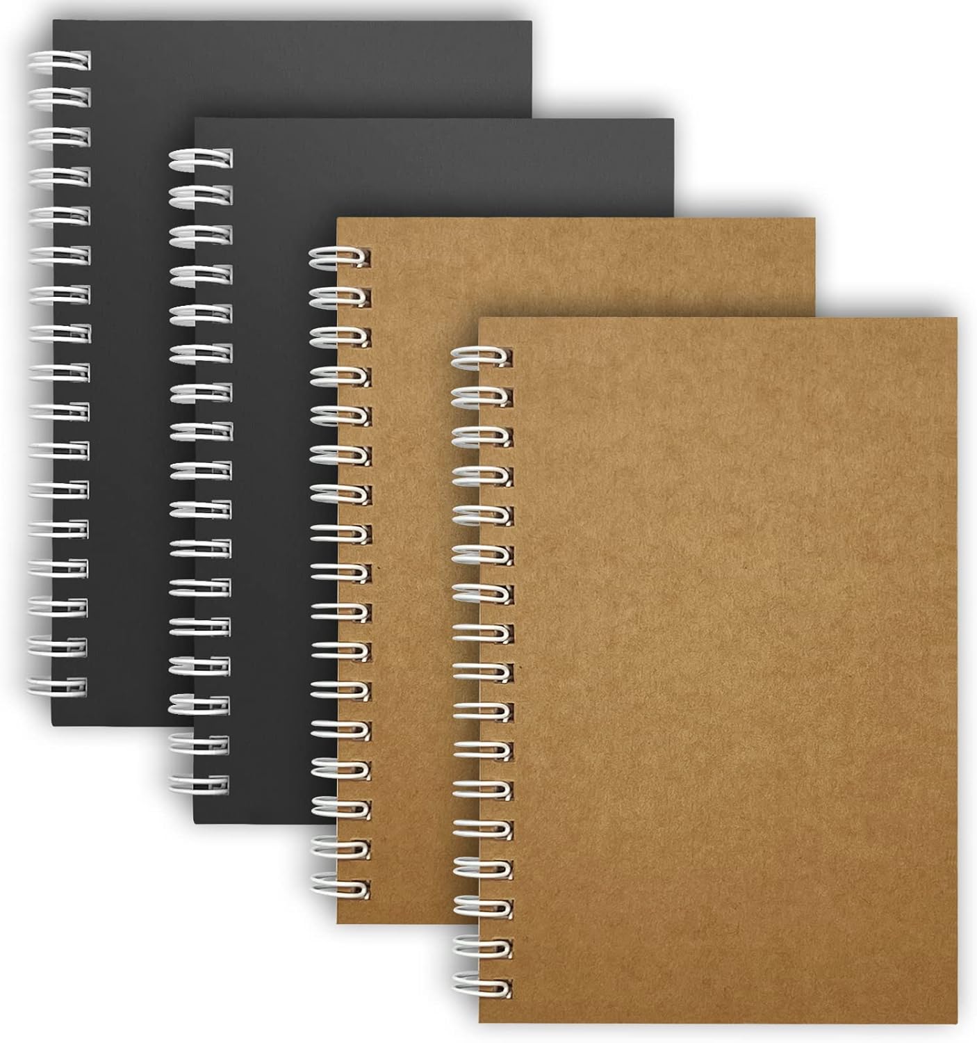 Small Spiral Notebooks 4 x 6 Inch - 4 Pack Mini Pocket Memo Note Pads 80gsm Paper Notepad with 50 Sheets per Pad, Perfect for Notes and Lists